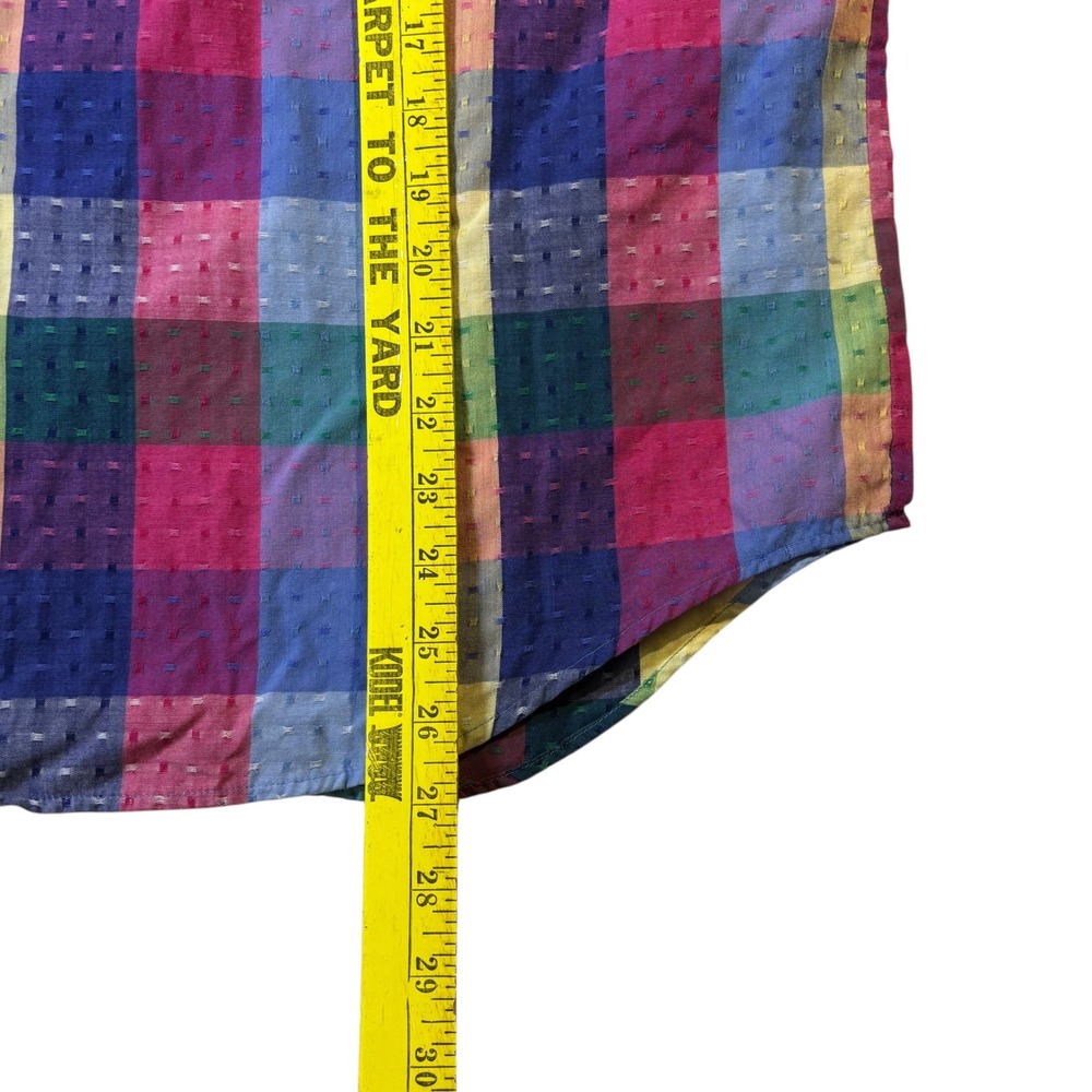 Koret City Blues Multicolor Plaid Long Sleeve Shirt Medium Patchwork Cotton - Picture 10 of 11